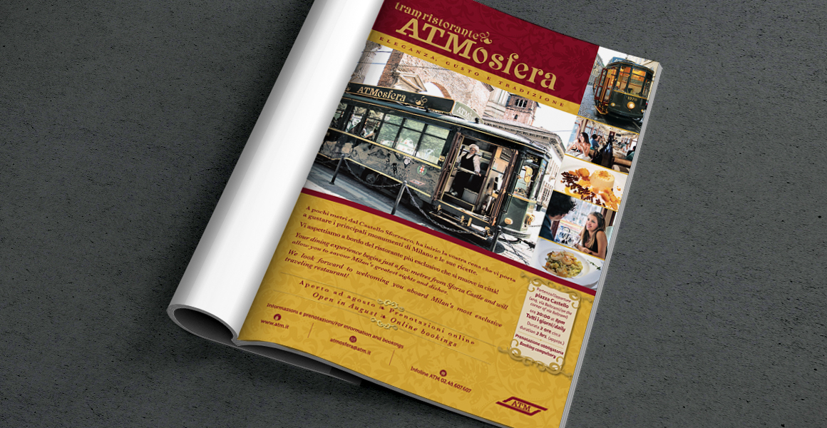 Pubblicità tram ristorante ATM atmofera